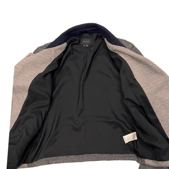 Theory Wool Combo Adashi K Moto Jacket Black & Grey Collared Full Zip Large - Picture 5 of 10